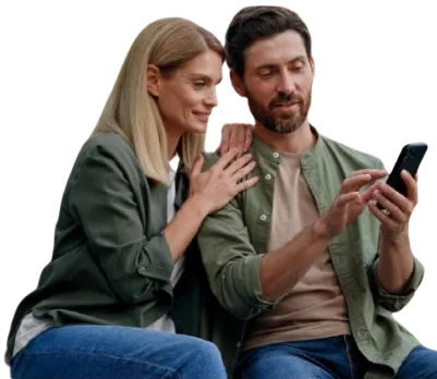 couple with phone